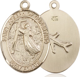 [7057KT] 14kt Gold Saint Joseph of Cupertino Medal