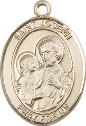 [7058KT] 14kt Gold Saint Joseph Medal