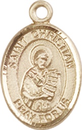 [9257KT] 14kt Gold Saint Christian Demosthenes Medal