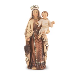 [HI-1735-207] 4" Cold Cast Resin Hand Painted Statue of Our Lady of Mt. Carmel