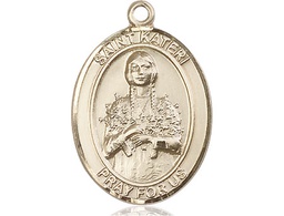 [7061KT] 14kt Gold Saint Kateri Tekakwitha Medal