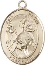 [7062KT] 14kt Gold Saint Kevin Medal