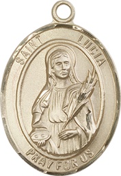 [7065KT] 14kt Gold Saint Lucia of Syracuse Medal