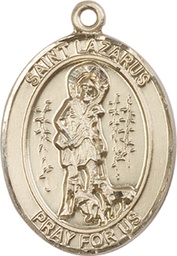 [7066KT] 14kt Gold Saint Lazarus Medal