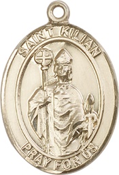 [7067KT] 14kt Gold Saint Kilian Medal