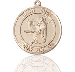 [7068RDKT] 14kt Gold Saint Luke the Apostle Medal