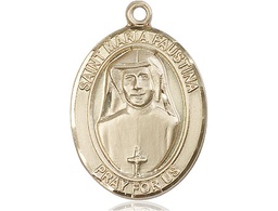 [7069KT] 14kt Gold Saint Maria Faustina Medal