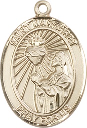 [7072KT] 14kt Gold Saint Margaret Mary Alacoque Medal