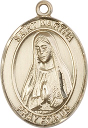 [7075KT] 14kt Gold Saint Martha Medal