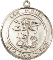 [7076RDSPKT] 14kt Gold San Miguel Arcangel Medal