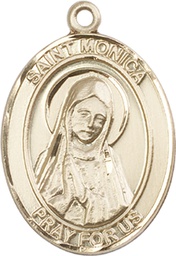 [7079KT] 14kt Gold Saint Monica Medal