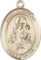 [7080KT] 14kt Gold Saint Nicholas Medal