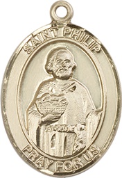 [7083KT] 14kt Gold Saint Philip the Apostle Medal