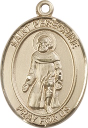 [7088KT] 14kt Gold Saint Peregrine Laziosi Medal
