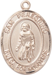 [7088SPKT] 14kt Gold San Peregrino Medal