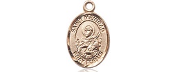 [9307KT] 14kt Gold Saint Meinrad of Einsideln Medal