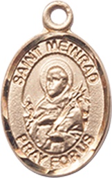 [9307KT] 14kt Gold Saint Meinrad of Einsideln Medal