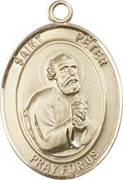 [7090KT] 14kt Gold Saint Peter the Apostle Medal
