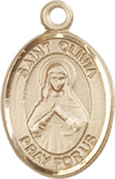 [9312KT] 14kt Gold Saint Olivia Medal