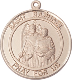 [7092RDKT] 14kt Gold Saint Raphael the Archangel Medal