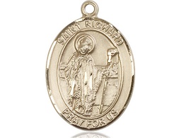 [7093KT] 14kt Gold Saint Richard Medal