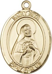 [7094KT] 14kt Gold Saint Rita of Cascia Medal