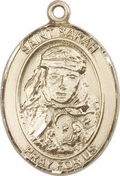 [7097KT] 14kt Gold Saint Sarah Medal