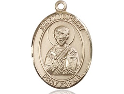 [7105KT] 14kt Gold Saint Timothy Medal