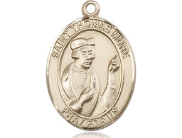 [7109KT] 14kt Gold Saint Thomas More Medal