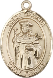 [7113KT] 14kt Gold Saint Casimir of Poland Medal