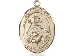 [7114KT] 14kt Gold Saint William of Rochester Medal