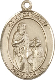 [7116KT] 14kt Gold Saint Zachary Medal