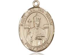 [7120KT] 14kt Gold Saint Leo the Great Medal