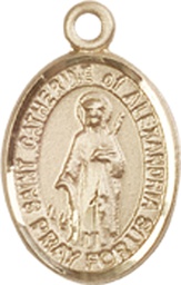 [9343KT] 14kt Gold Saint Catherine of Alexandria Medal