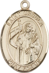 [7127KT] 14kt Gold Saint Ursula Medal