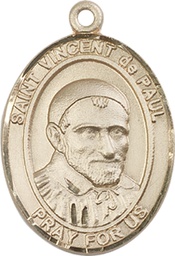 [7134KT] 14kt Gold Saint Vincent de Paul Medal