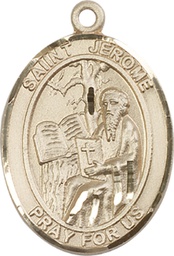 [7135KT] 14kt Gold Saint Jerome Medal