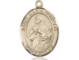 [7208KT] 14kt Gold Saint Maria Goretti Medal