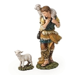 [RO-36192] 27&quot; Scale 2pc St 23.75&quot; Shepherd &amp; Lamb - Christmas