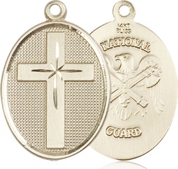 [0783KT5] 14kt Gold Cross National Guard Medal