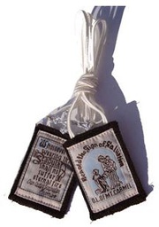 [1007W] Best Brown Scapular with White Cord