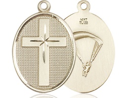 [0783KT7] 14kt Gold Cross Paratrooper Medal