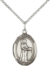 [8209SS/18SS] Sterling Silver Saint Petronille Pendant on a 18 inch Sterling Silver Light Curb chain