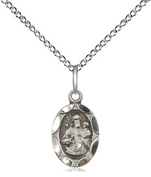 [0301KSS/18SS] Sterling Silver Saint Joseph Pendant on a 18 inch Sterling Silver Light Curb chain