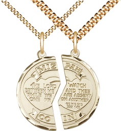 [2012GF/24G/18G] 14kt Gold Filled Miz Pah Pendant on a 18 inch Gold Plate Light Curb chain