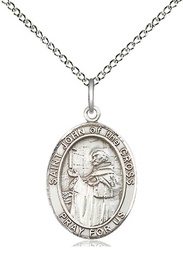 [8231SS/18SS] Sterling Silver Saint John of the Cross Pendant on a 18 inch Sterling Silver Light Curb chain