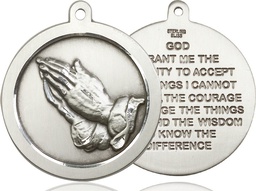 [2031SS] Sterling Silver Praying Hand Medal