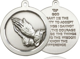 [2031SS] Sterling Silver Praying Hand Medal