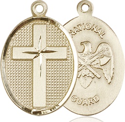 [0883KT5] 14kt Gold Cross National Guard Medal