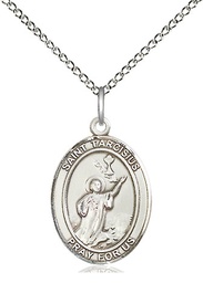 [8261SS/18SS] Sterling Silver Saint Tarcisius Pendant on a 18 inch Sterling Silver Light Curb chain